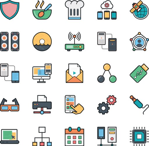 Networking web user interface and internet 12 vector image