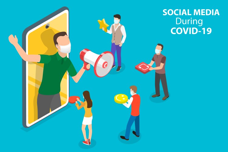 3d isometric flat of video blogger Royalty Free Vector Image