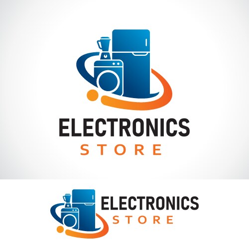 electronics store logo design template vector