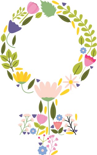 Floral Gender Symbol Pop Art Vector Image