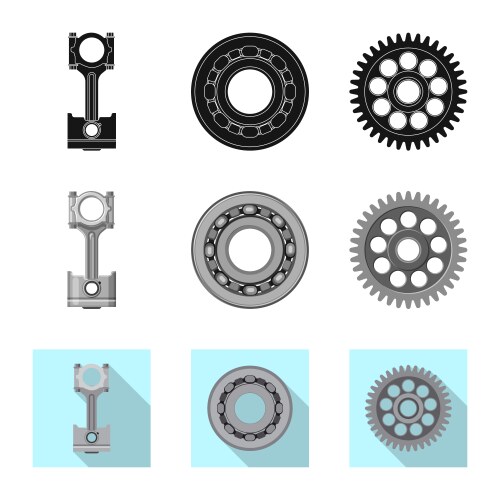 Isolated object auto and part sign collection vektorbild