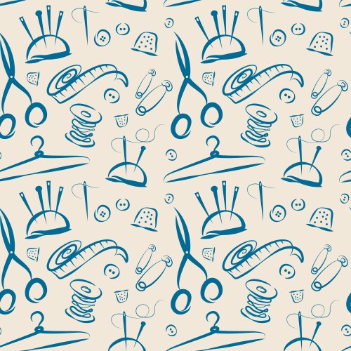 Sewing kit doodles Royalty Free Vector Image - VectorStock