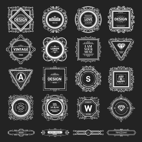 Elegant Monogram Logo Template Vector Image