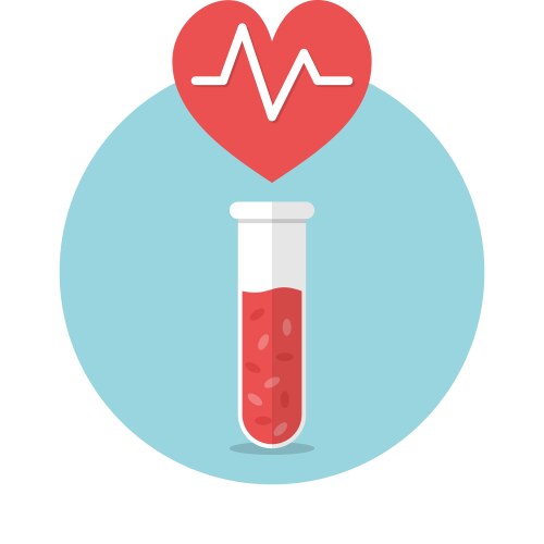 Heart symbol coming out of a test tube vector image