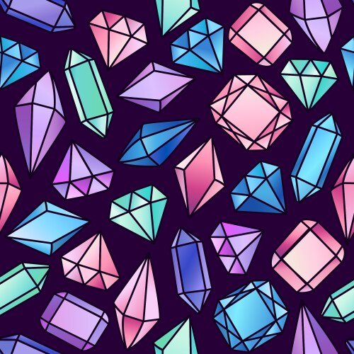 Abstract seamless pattern with crystals vector image