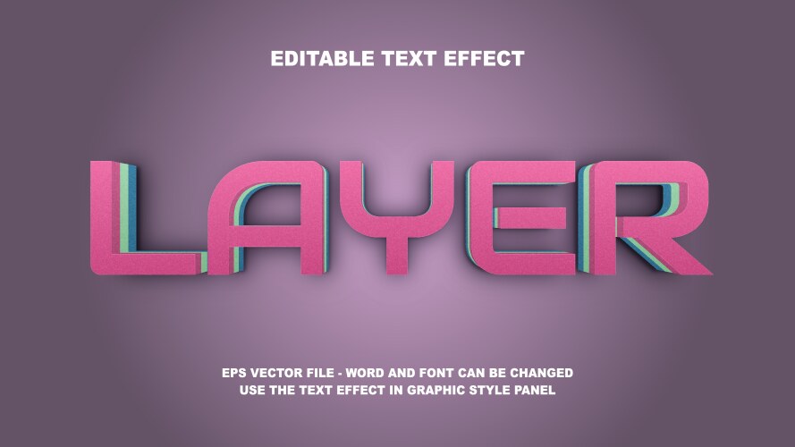 Editable text effect layer 3d template vector image