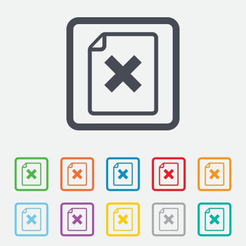 File document stop icon delete doc button vector image