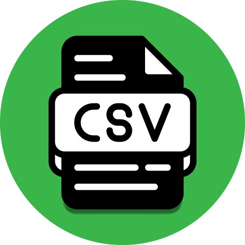 csv file type database icon document files vector image