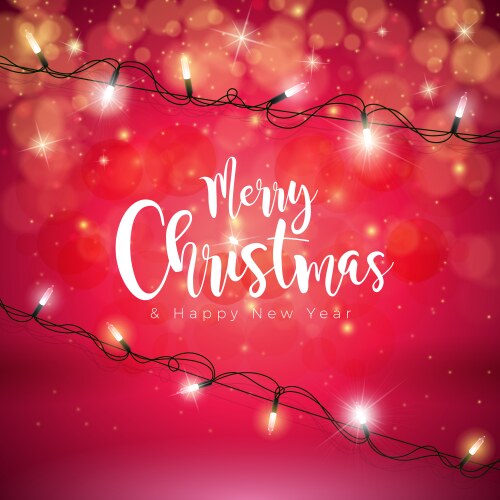 merry christmas on shiny red vector image vector image