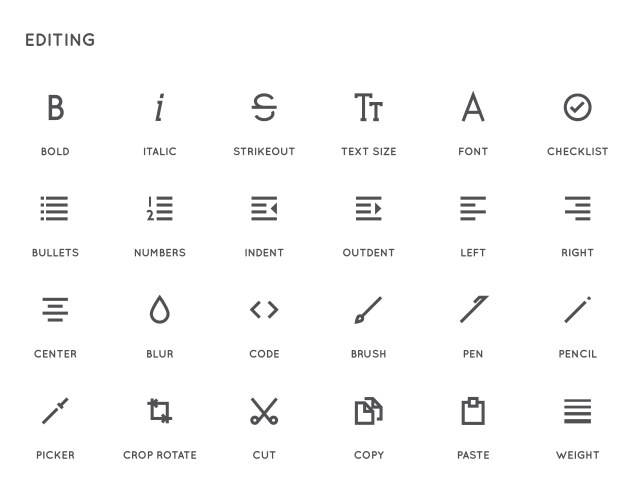 Text editing user interface ui icon set high vector image
