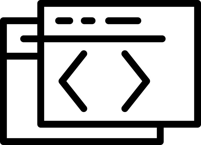 Api write code icon outline style vector image