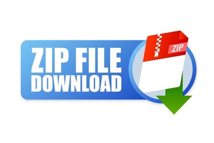 Zip file icon for web background design email vector image