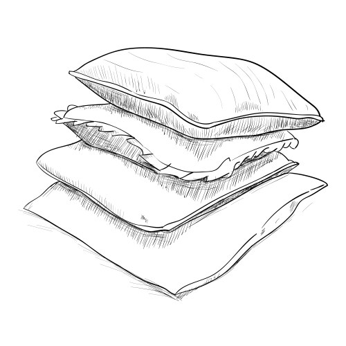 Hand Drawn Pillow Sketch Vector Image