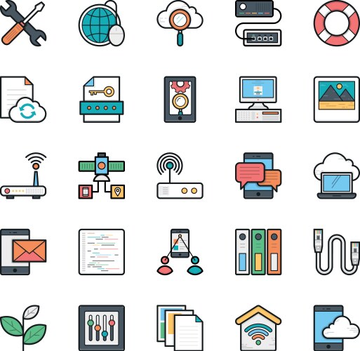 Networking web user interface and internet 14 vector image