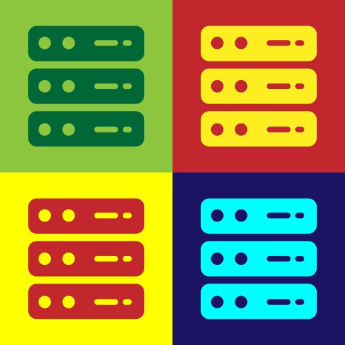 Pop art server data web hosting icon isolated vector image