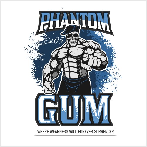 Bodybuilding - fighter calls and points a finger Vector Image