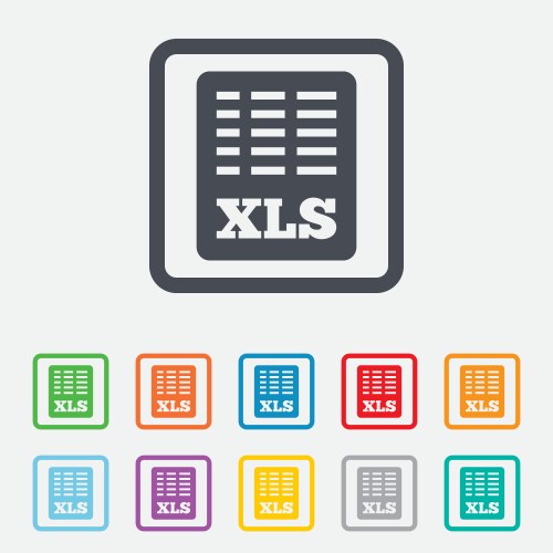 Excel file document icon download xls button vector image