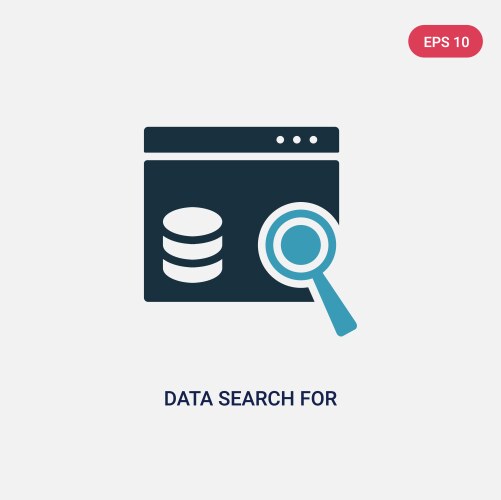 Two color data search for interface icon from vector image