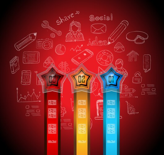 Infographics complex layout with option buttons vector image