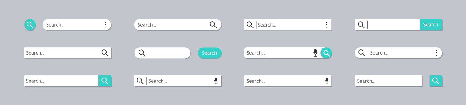 Search bar button and ui internet browse shape vector image