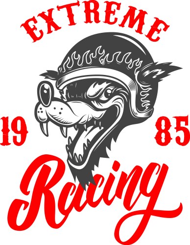 Extreme Racing Wolf Emblem Vector Image
