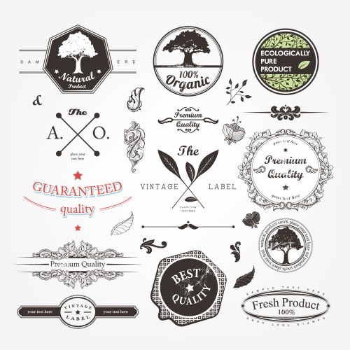 Retro Label Set Vector Image