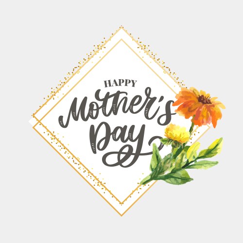 mothers day watercolor spring flowers artistic vector image