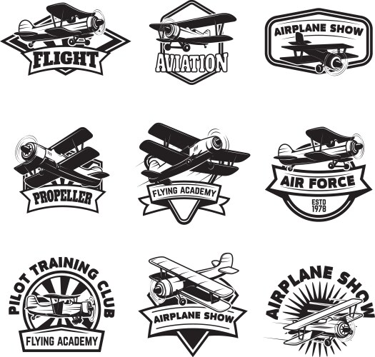 Vintage Flying Academy Logos Vector Image