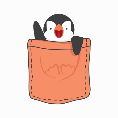 Cute penguin sleeping cartoon in blanket Vector Image