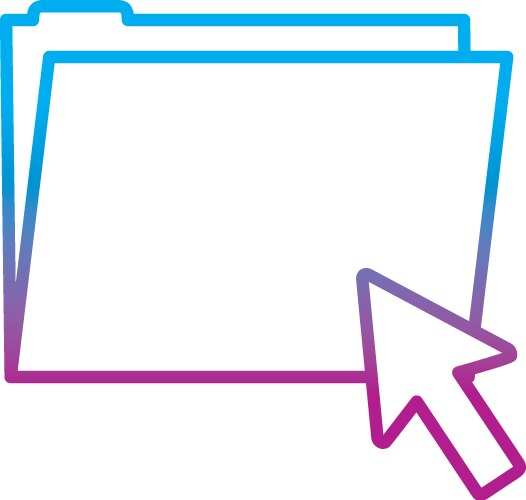 Degraded line folder file with arrow cursor mouse vector image