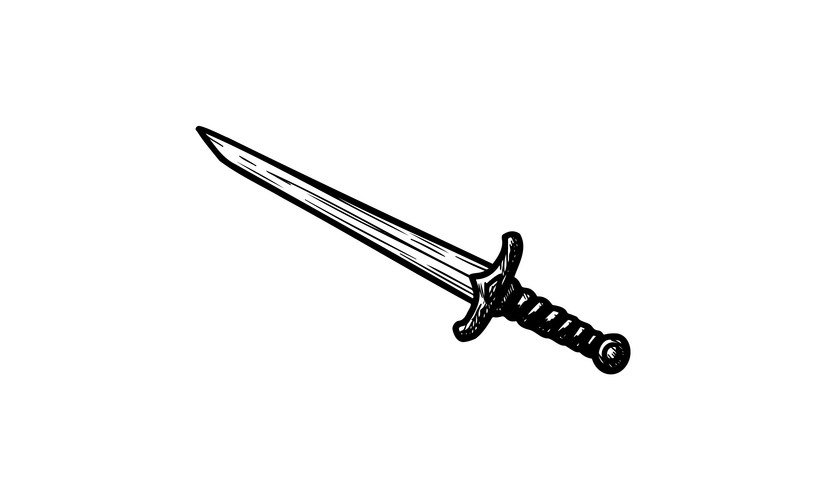 Medieval Sword Sketch Vector Image