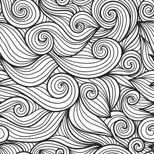 Sea wave seamless pattern isolated on white Vector Image