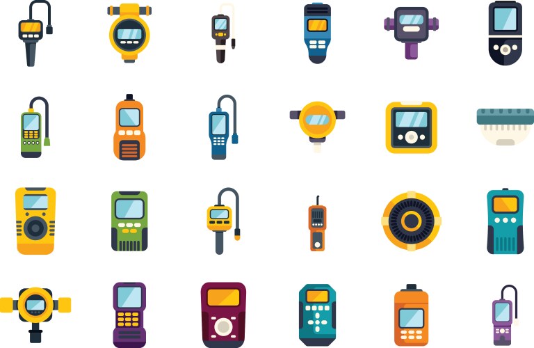 Set of different sensor icons showing various vector image