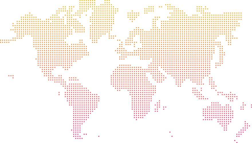 Dotted world map of square dots Royalty Free Vector Image
