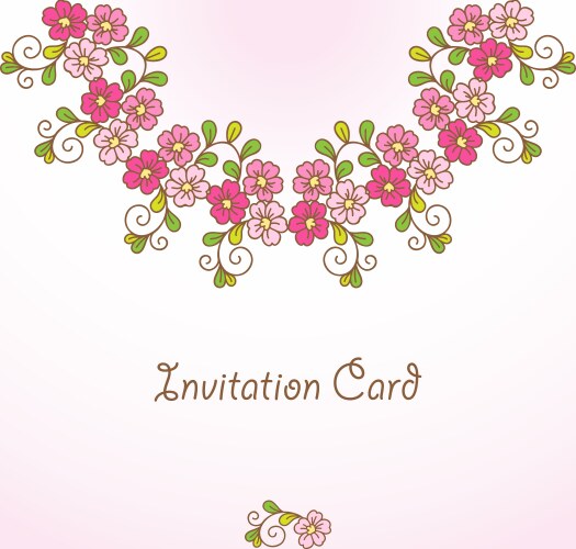 invitation card with floral background vector image