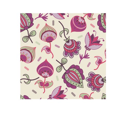 Seamless pattern with hand-drawn fantasy flowers Vector Image