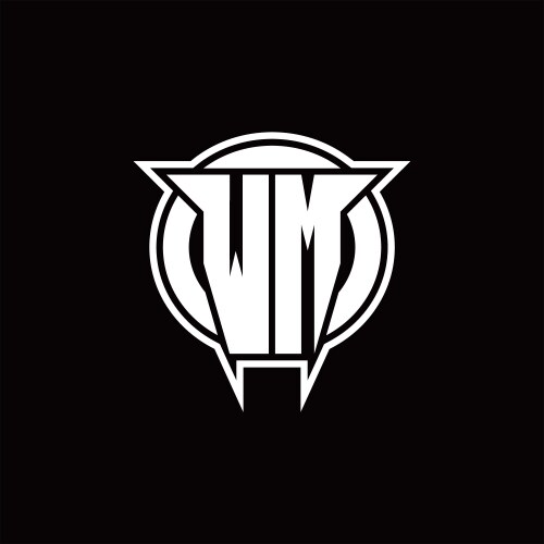 Wm logo monogram with circle rounded shape design vector image