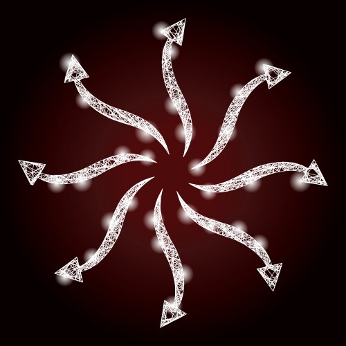 Shiny net mesh cyclone rotation arrows with light vector image