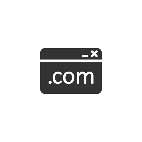 Website domain icon in flat style com internet vector image