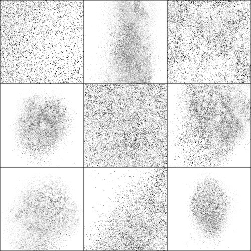 set black grainy texture isolated on white vector image