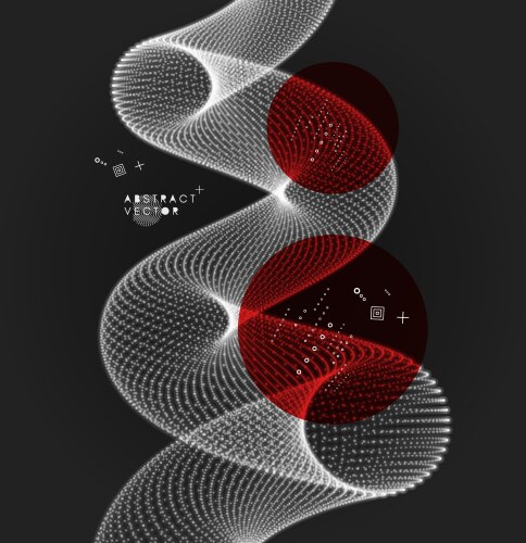 Spiral connection structure abstract grid design vector image
