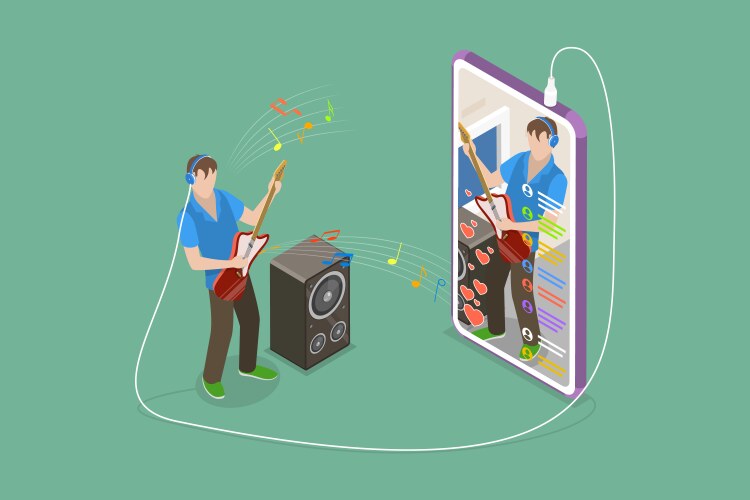 Isometric musicians flowchart Royalty Free Vector Image