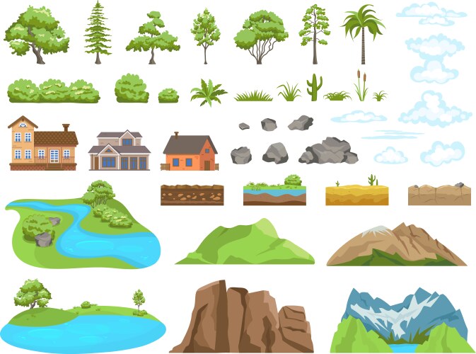 Landscape elements Royalty Free Vector Image - VectorStock