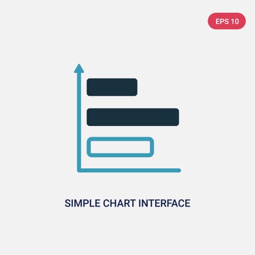 Two color simple chart interface icon from user vector image