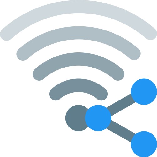 Use of wifi for transferring data between devices vector image