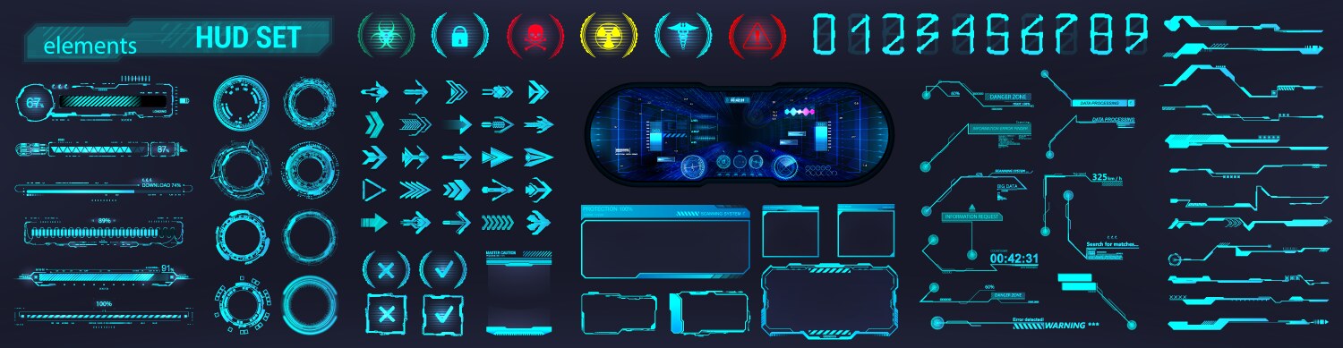 Futuristic collection hud ui ux interface Vector Image