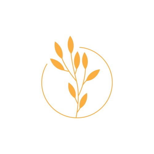 feminine leaf logo design image vector