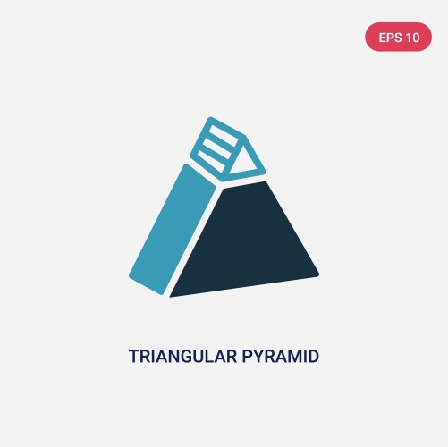 Two color triangular pyramid icon from user vector image