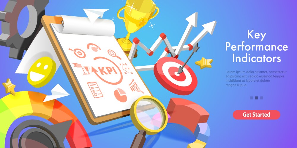 Key Performance Indicators - 3D Concept vector image
