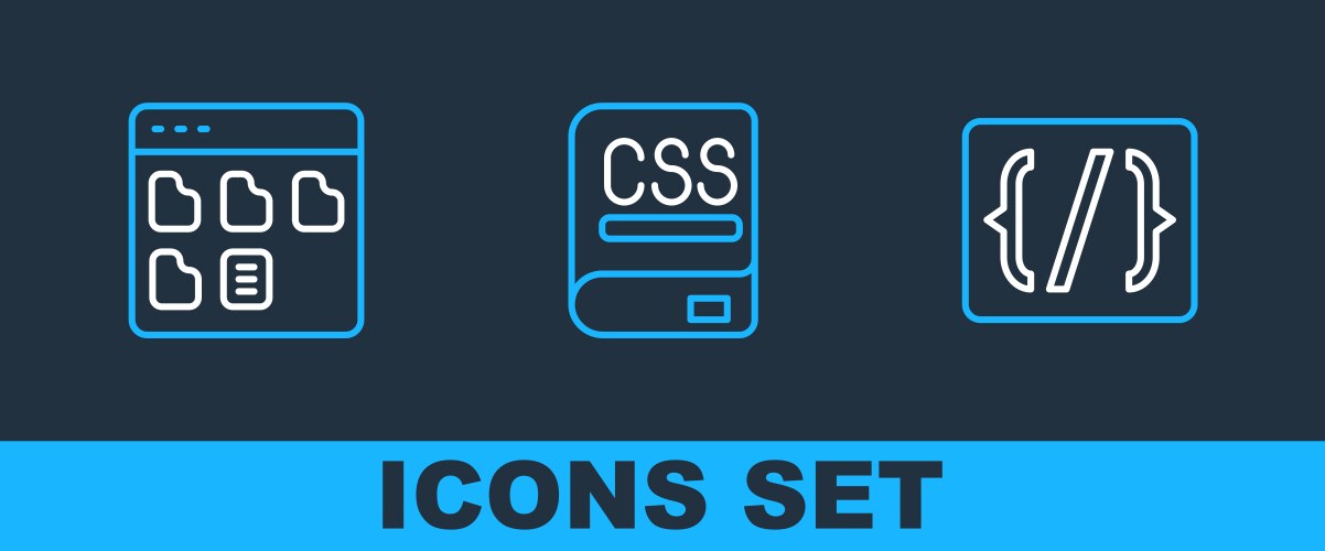 Set line programming language syntax browser vektorbild
